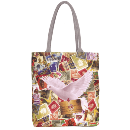 CANE HANDLED CANVAS BAG