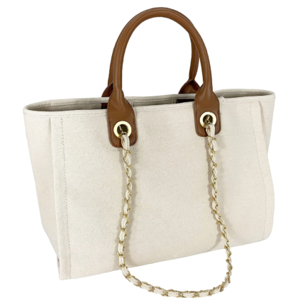 CANVAS SHOULDER CHAIN BAG
