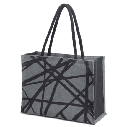 JUTE ZIG-ZAG LONG HANDLED BAG