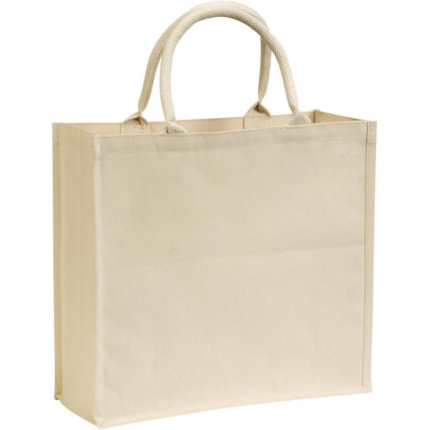 CANVAS LAMINATED BAG WITH ROUND HANDLE