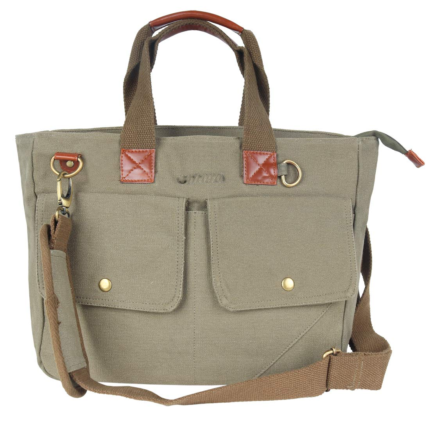 CANVAS OFFICE BAG WITH FRONT POCKET