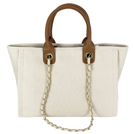 CANVAS SATCHEL CHAIN BAG