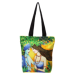 CANVAS HAND PAINTED LONG HANDLED BAG