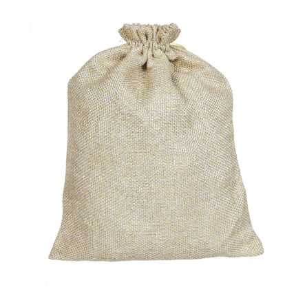 RECYCLED BURLAP DRAWSTRING POUCH