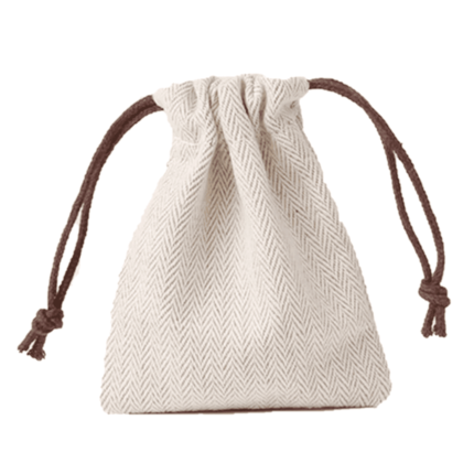 JUTE BURLAP DRAWSTRING LONG HANDLED BAG