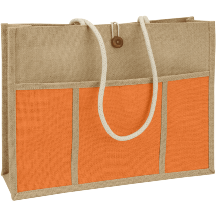 JUTE LARGE BAG WITH POCKET