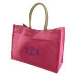 JUTE PINK CUSTOM BAG WITH POCKET