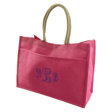 JUTE PINK CUSTOM BAG WITH POCKET