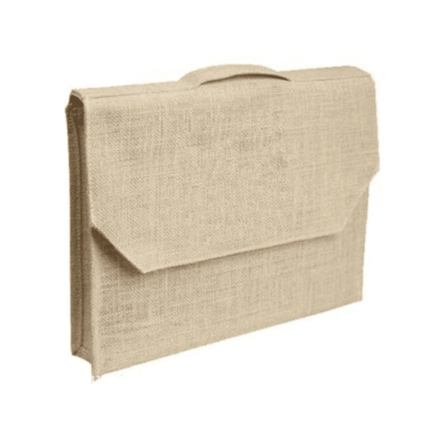 JUTE BUTTON CLOSURE CONFERENCE BAG