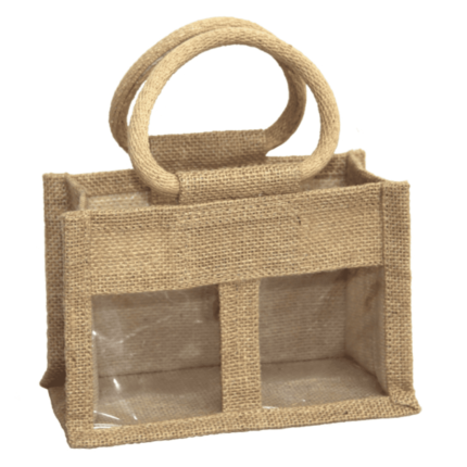 JUTE 2 WINDOW JAR BAG