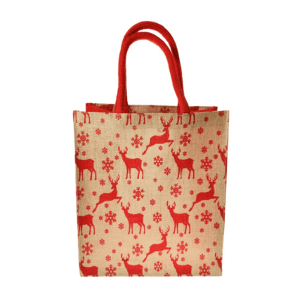 JUTE LOOP HANDLED CHRISTMAS GIFT BAG