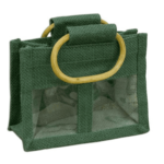 JUTE GREEN 2 WINDOW JAR BAG