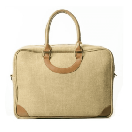 JUTE ROUND HANDLED LAPTOP BAG