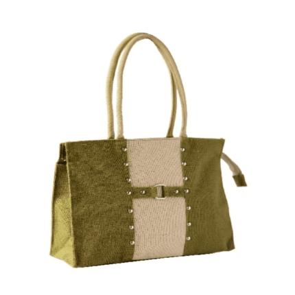 JUTE ZIPPER CLOSURE FASHION BAG