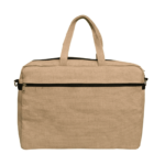 JUTE ZIP CLOSURE LAPTOP BAG