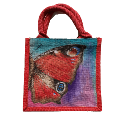 JUTE SMALL HAND PAINTED BAG
