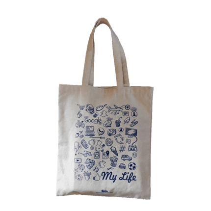 COTTON CANE HANDLED BAG