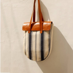 Canvas Leather Shoulder Tote Bag